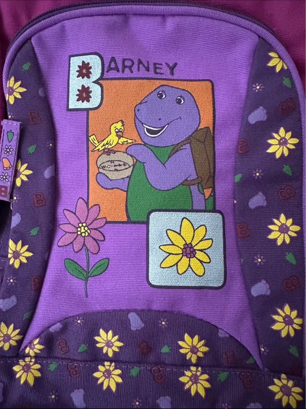 Vintage 2000’s Barneys Pink and Purple Barney Kids Backpack NWT